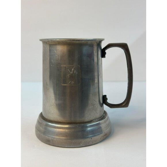 VTG Playboy Club Aluminum Tankard Mug Made Hong Kong Engraved Logo Collectible - Picture 1 of 7
